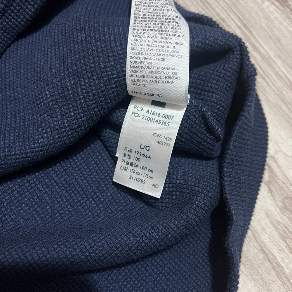Levi's Thermal Waffle Knit Shirt Men's L Navy Long Sleeve Standard Fit